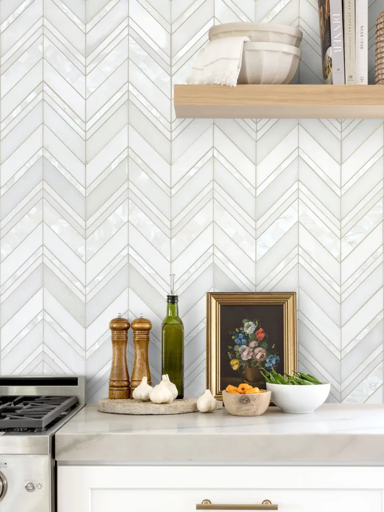 Chevron tapiz cocina atemporal
